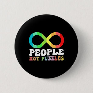 People Not Puzzles Autism Awareness Neurodiversity 6 Cm Round Badge