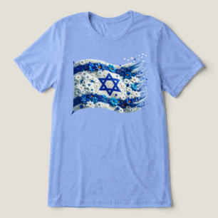 People of Israel Flag blossoming in flowers. Tri-Blend Shirt