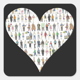 People of NYC Black Heart New York Stickers