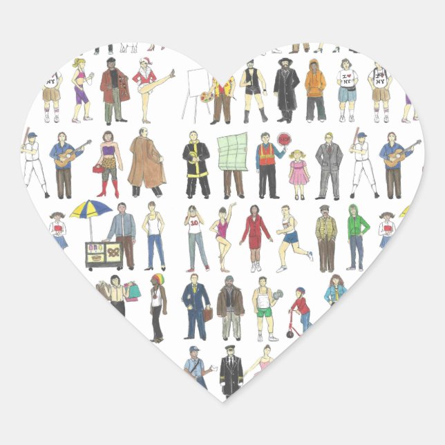 People of NYC New York City Citizens Residents Heart Sticker (Front)
