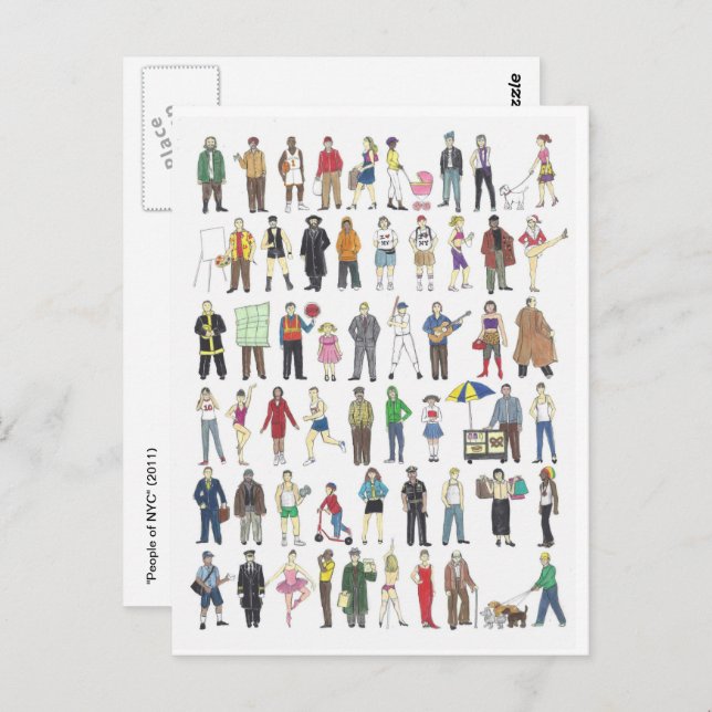 People of NYC New York City Citizens Residents Postcard (Front/Back)