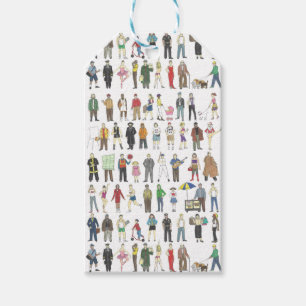 People of NYC New York City Watercolor Gift Tag