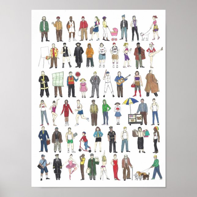 People of NYC New Yorkers Citizens City Poster (Front)