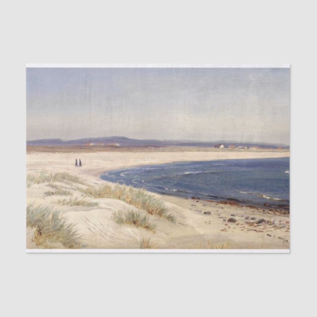 People on a Beach by Amaldus Nielsen Tissue Paper (Front)