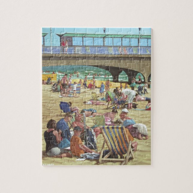 people on Bournemouth beach, Dorset, UK Jigsaw Puzzle (Vertical)