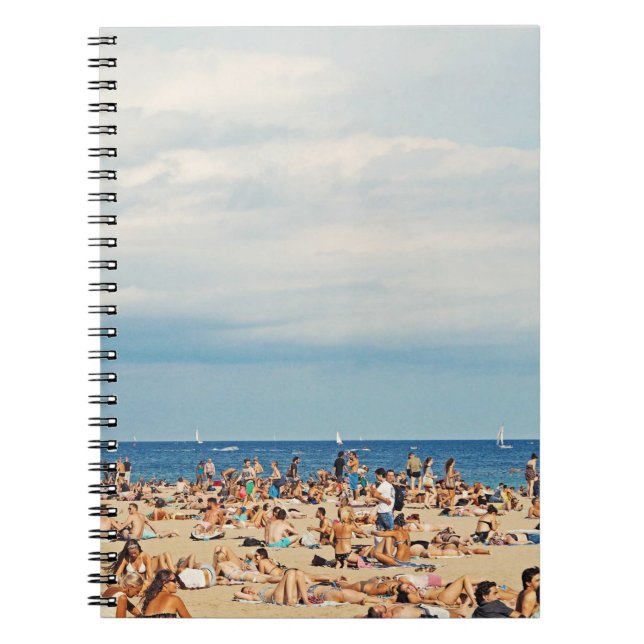 People on brown sand beach notebook (Front)