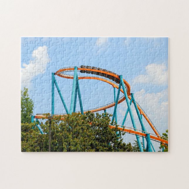 People on roller coaster background jigsaw puzzle (Horizontal)