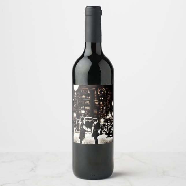 People on Street Wine Label (Front)