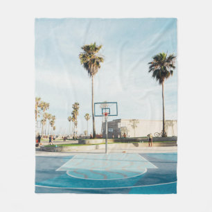 People outside outdoor basketball court fleece blanket