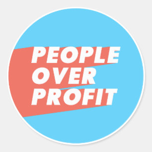 People Over Profit (Blue and Red) Classic Round Sticker