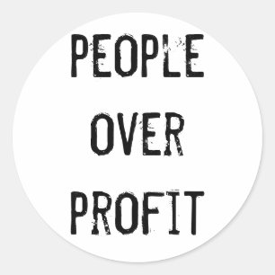 "People over profit" Sticker
