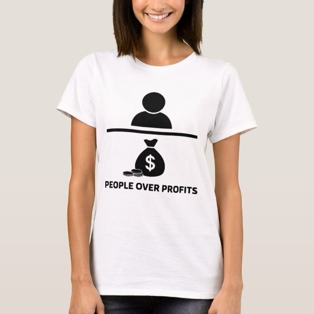 People Over Profits Women's Crew Neck T-shirt (Front)