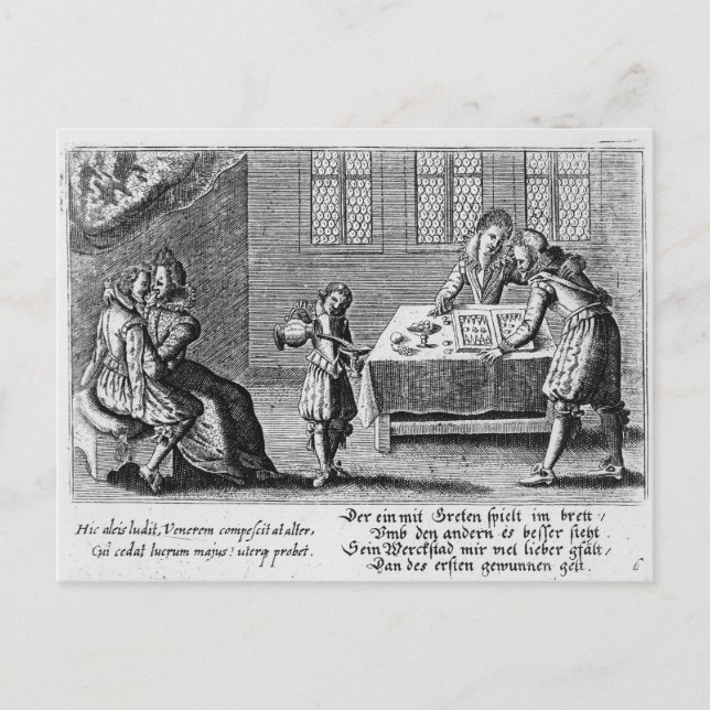 People Playing Backgammon Postcard (Front)