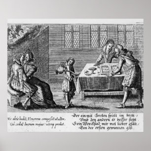 People Playing Backgammon Poster