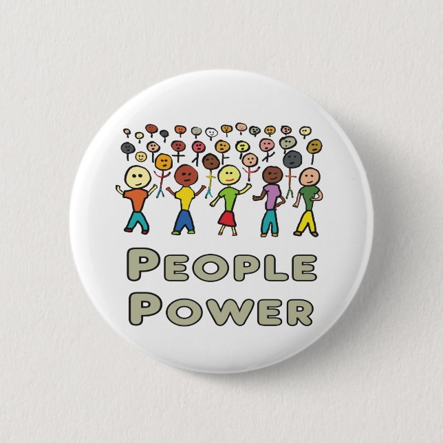 People Power 6 Cm Round Badge (Front)