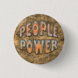 People Power Time for Change Motivation Gift 3 Cm Round Badge
