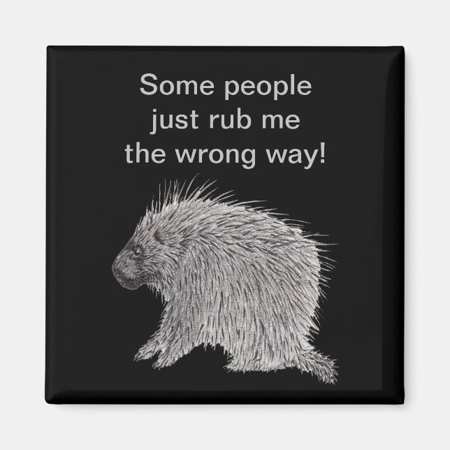 People Rub Me The Wrong Way Porcupine Magnet (Front)