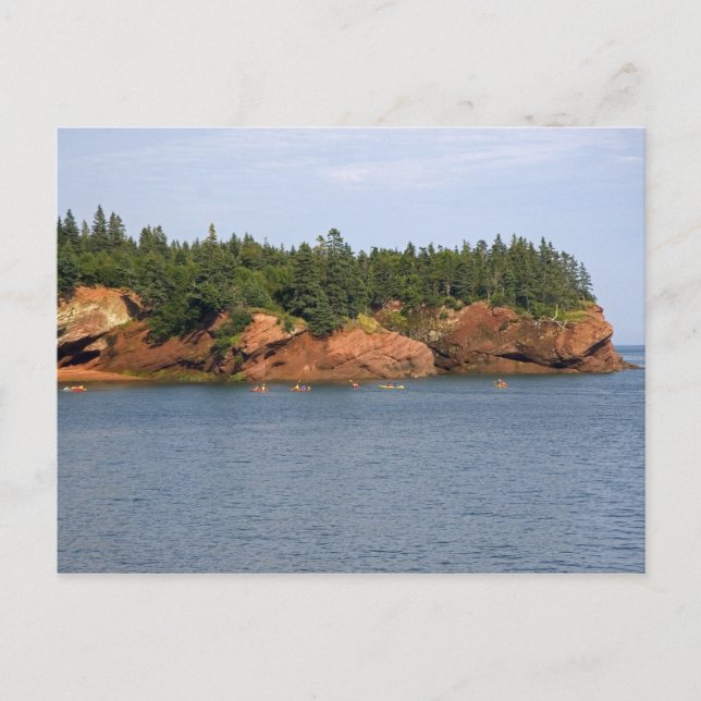 People sea kayaking in the Bay of Fundy at St. Postcard (Front)