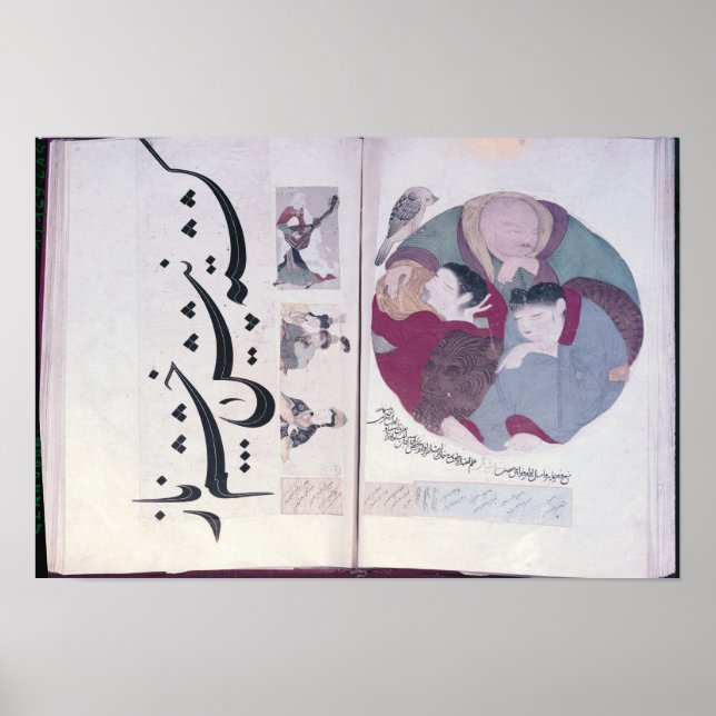 People sleeping and calligraphy poster (Front)