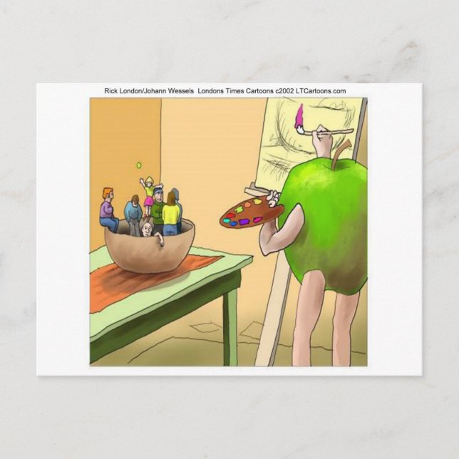 People Still Life Funny Cartoon Postcard (Front)