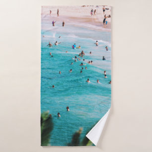People swimming in the beach bath towel