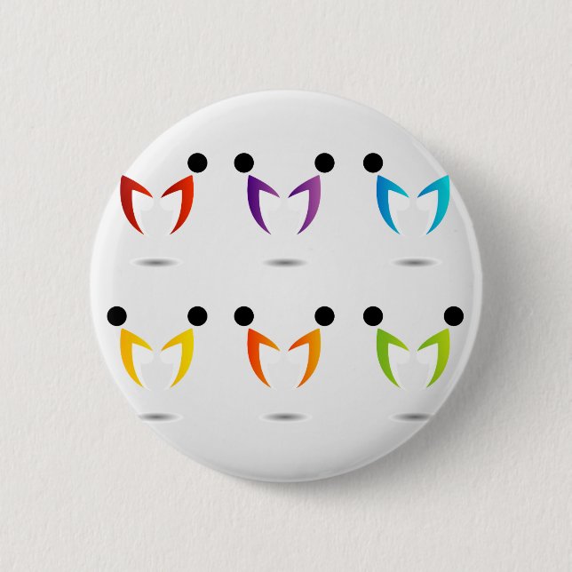 People together showing unity 6 cm round badge (Front)