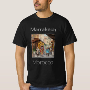 People walking a market street Marrakech Morocco T-Shirt