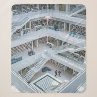 PEOPLE WALKING INSIDE LIBRARY SHERPA BLANKET