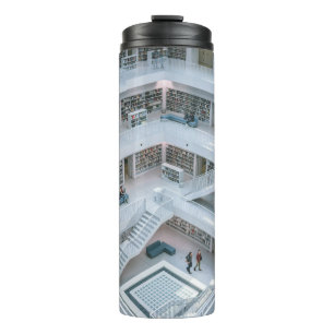 PEOPLE WALKING INSIDE LIBRARY THERMAL TUMBLER