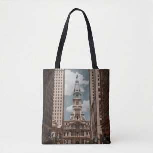 PEOPLE WALKING ON STREET NEAR HIGH RISE BUILDINGS TOTE BAG