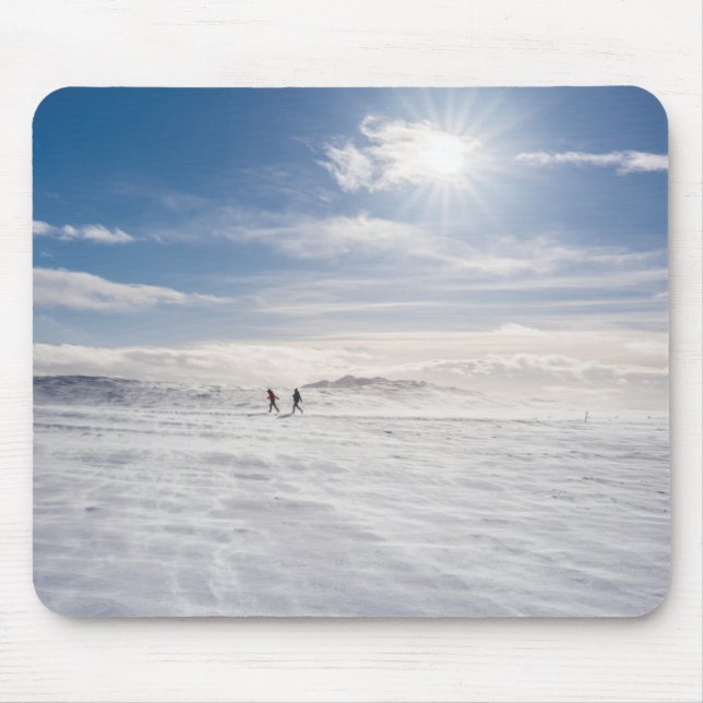 People walking over snow, Iceland Mouse Mat (Front)