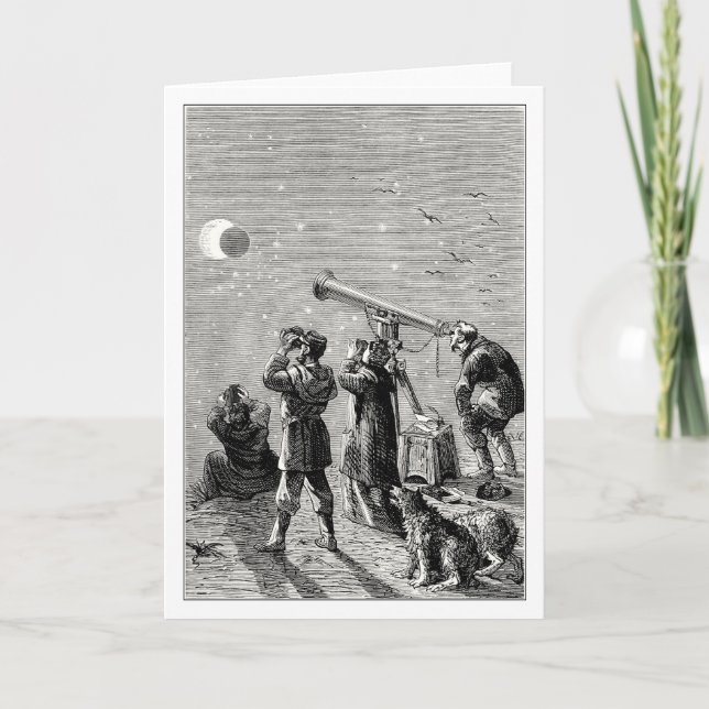 people watching a solar eclipse card (Front)