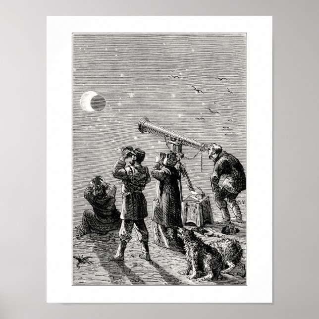 People watching a solar eclipse poster (Front)