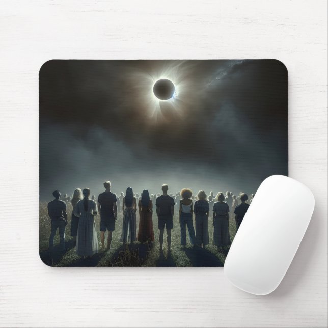 People Watching The Total Solar Eclipse Mouse Mat (With Mouse)
