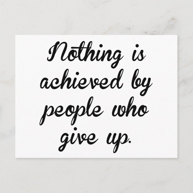 People Who Give Up Postcard (Front)