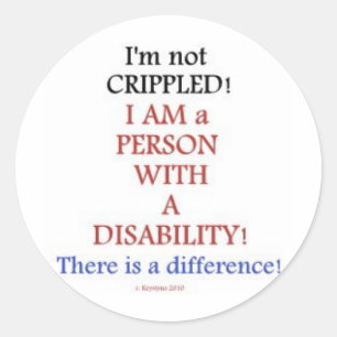 PEOPLE WITH DISABILITIES 2 CLASSIC ROUND STICKER