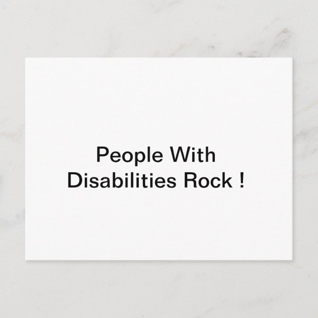 People with Disabilities Rock Postcard (Front)