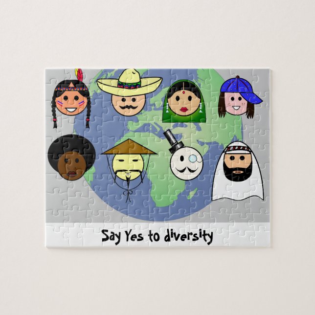 People worldwide anti racism pro diversity jigsaw puzzle (Horizontal)