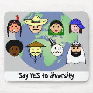 People worldwide anti racism pro diversity mouse mat