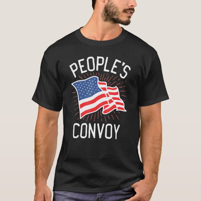 People's Convoy 2022 I Identify As Usa Trucker Fre T-Shirt (Front)