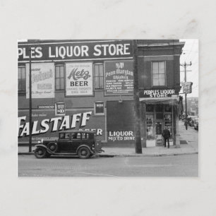 People's Liquor Store, 1938 Postcard