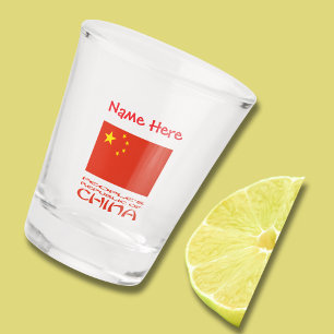 People's Republic China Flag Red Personalised Shot Glass