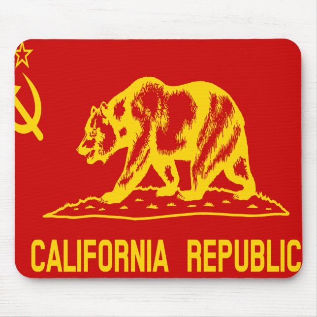 People's Republic of California Red Communist Flag Mouse Mat (Front)