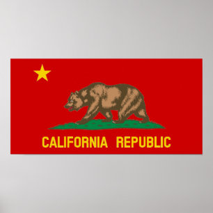 People's Republic of California Red Communist Flag Poster