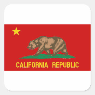 People's Republic of California Red Communist Flag Square Sticker