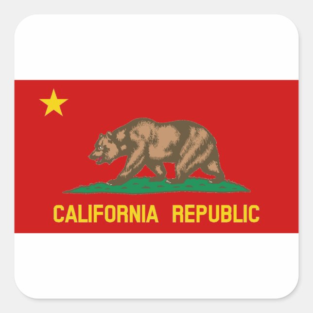 People's Republic of California Red Communist Flag Square Sticker (Front)