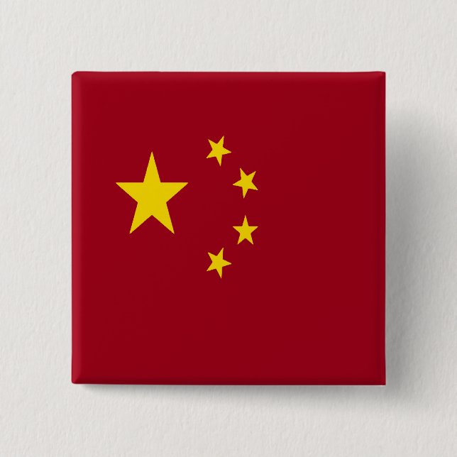 People's Republic of China flag 15 Cm Square Badge (Front)