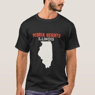 Peoria Heights Illinois USA State America Travel I T-Shirt