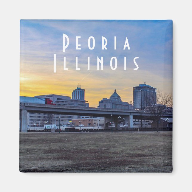 Peoria Illinois at Sunset Magnet (Front)
