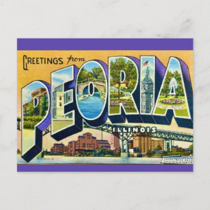 Peoria Illinois Greetings Postcard